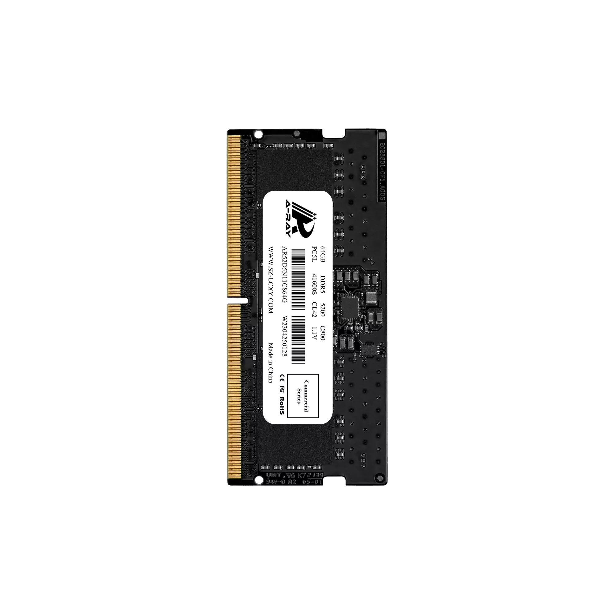 Bộ nhớ trong Ram A-Ray 64GB DDR5 Bus 5200 Mhz Laptop C800 41600 MB/s P/N: AR52D5N11C864G