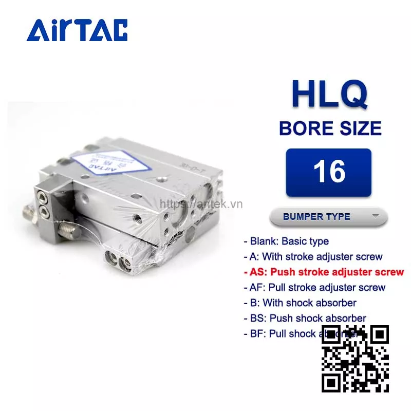 HLQ16x125SAS Xi lanh trượt Airtac Compact slide cylinder