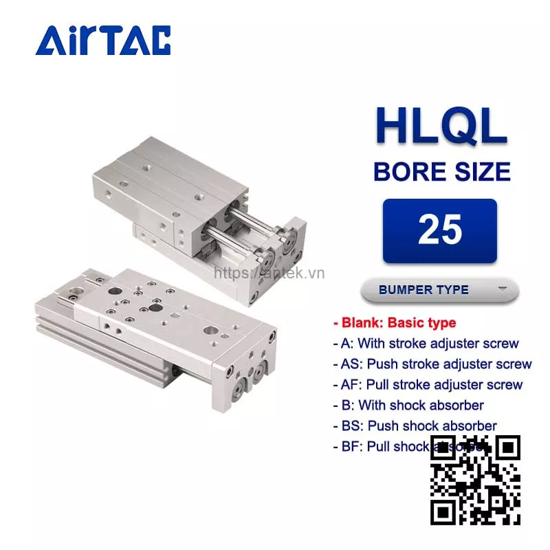 HLQL25x40S Xi lanh trượt Airtac Compact slide cylinder