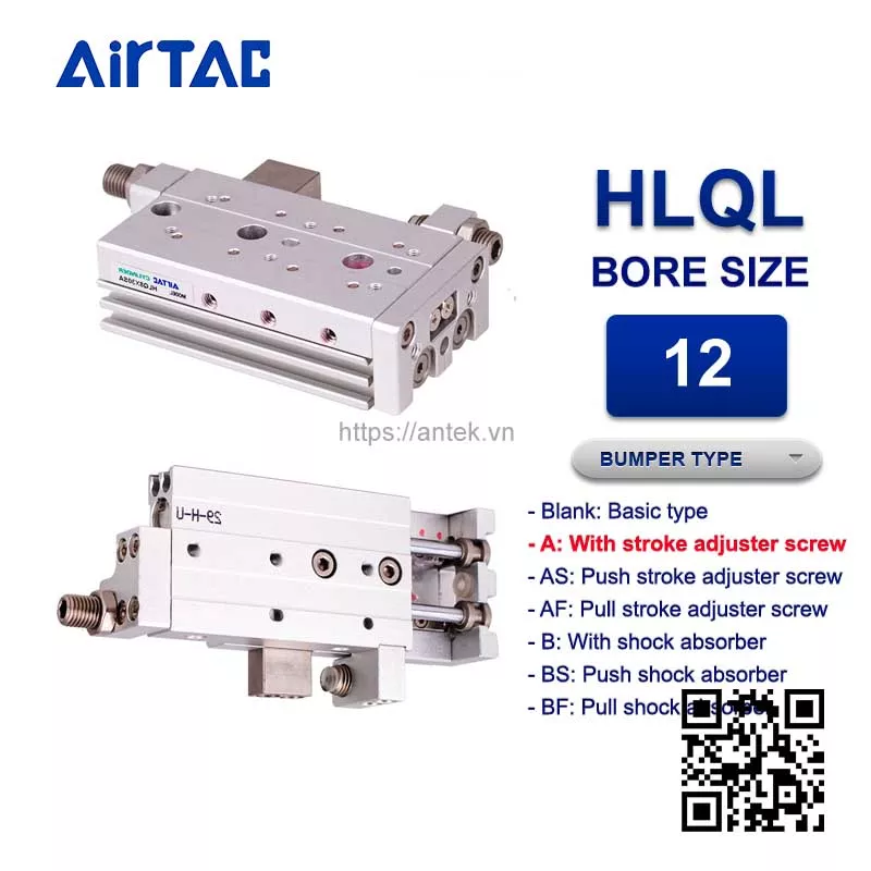 HLQL12x100SA Xi lanh trượt Airtac Compact slide cylinder