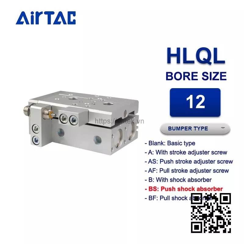 HLQL12x20SBS Xi lanh trượt Airtac Compact slide cylinder