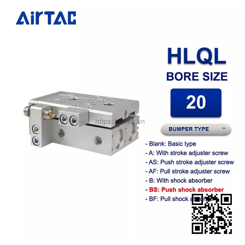 HLQL20x10SBS Xi lanh trượt Airtac Compact slide cylinder