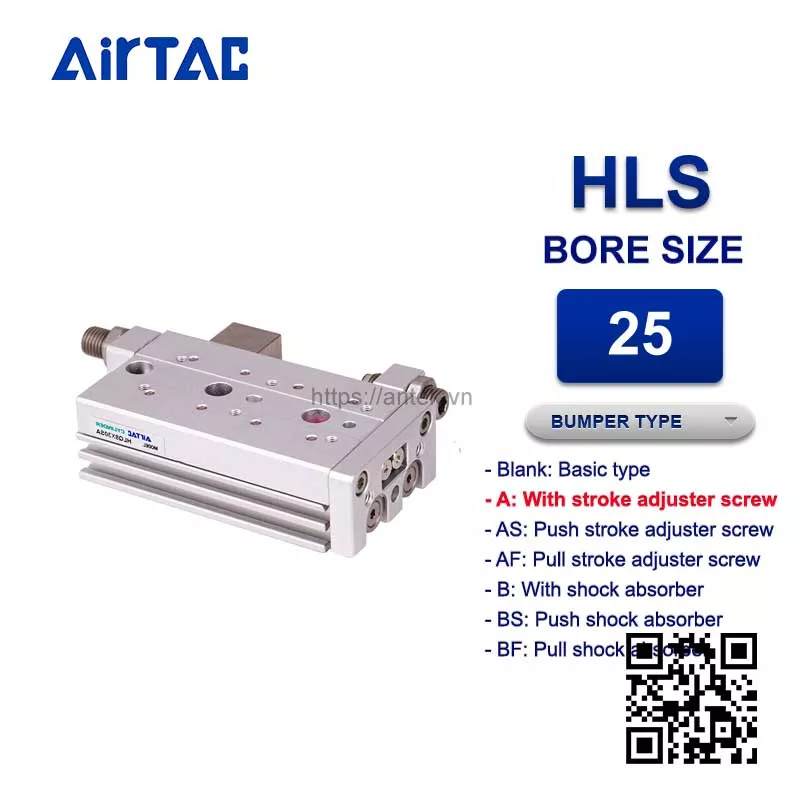 HLS25x100SA Xi lanh trượt Airtac Compact slide cylinder