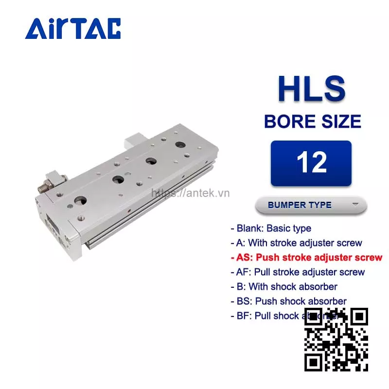 HLS12x100SAS Xi lanh trượt Airtac Compact slide cylinder