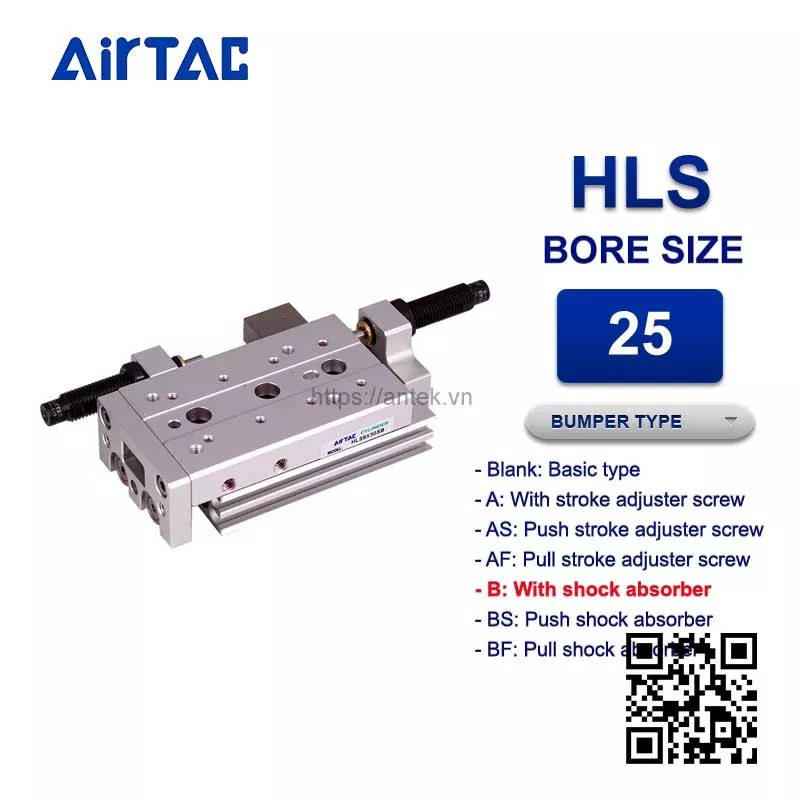 HLS25x20SB Xi lanh trượt Airtac Compact slide cylinder