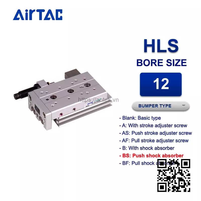 HLS12x10SBS Xi lanh trượt Airtac Compact slide cylinder