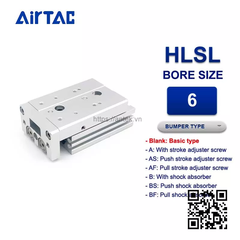 HLSL6x40S Xi lanh trượt Airtac Compact slide cylinder