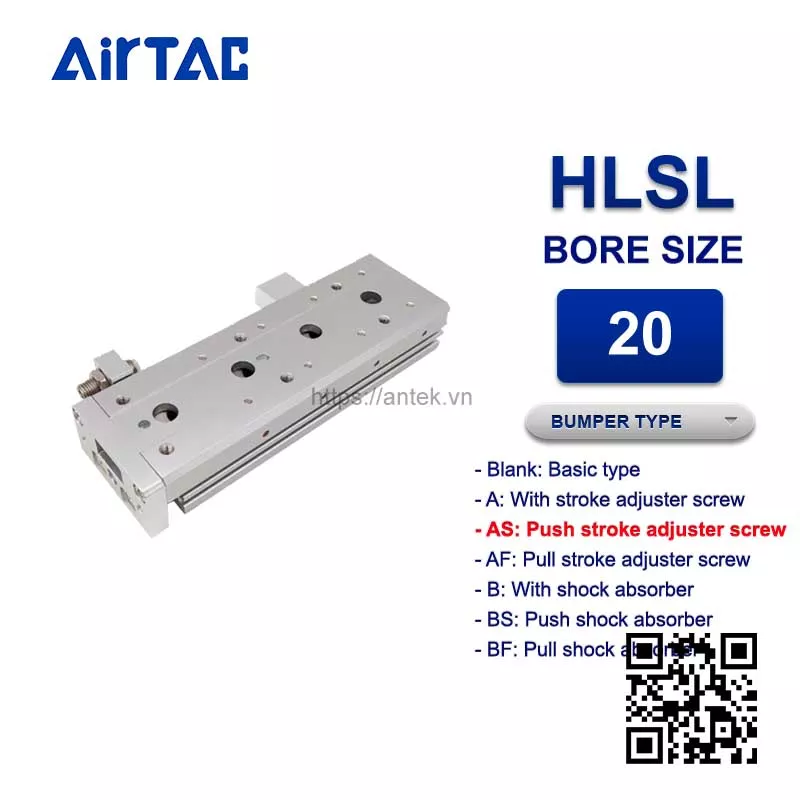 HLSL20x30SAS Xi lanh trượt Airtac Compact slide cylinder