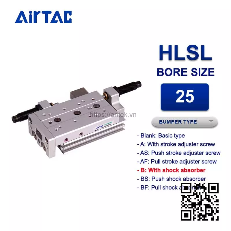 HLSL25x40SB Xi lanh trượt Airtac Compact slide cylinder