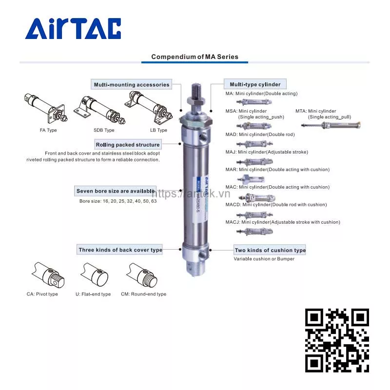 Thông tin chung Xi lanh MA40x25SCA series