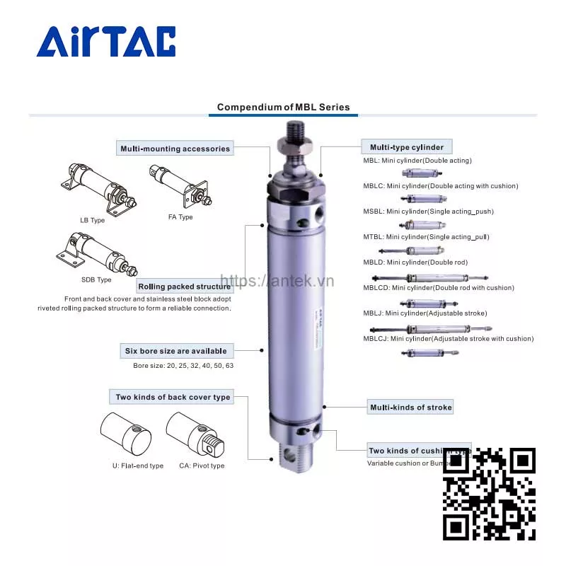 Thông tin chung Xi lanh MBL25x35CA series