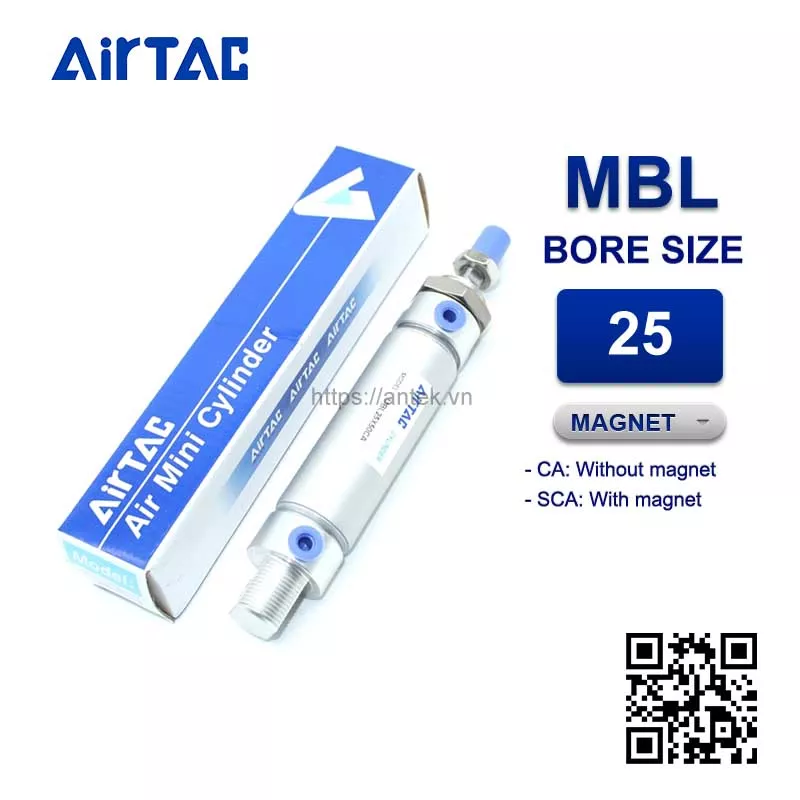 MBL25x150CA Airtac Xi lanh mini
