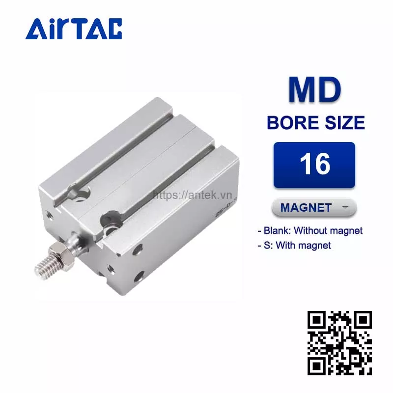MD16x15S Xi lanh nhiều cách gắn Airtac Multi Free Mount Cylinders
