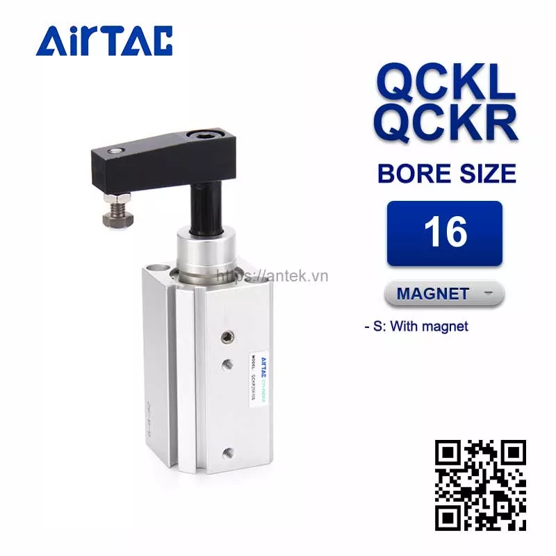 QCKL16x20S Xi lanh kẹp xoay Airtac Rotary clamp cylinder