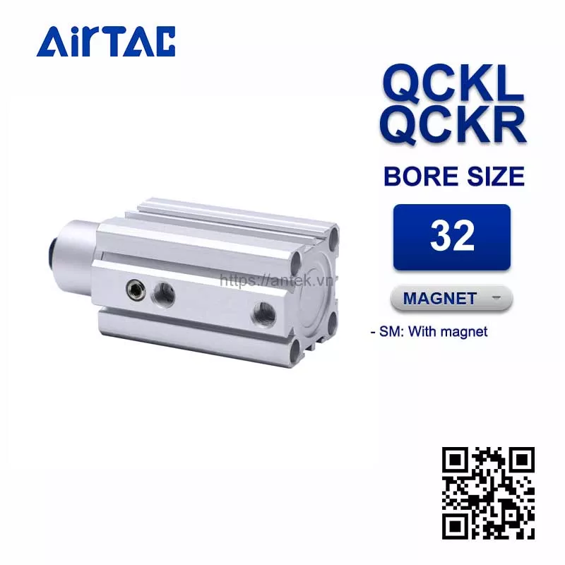 QCKL32x10SM Xi lanh kẹp xoay Airtac Rotary clamp cylinder