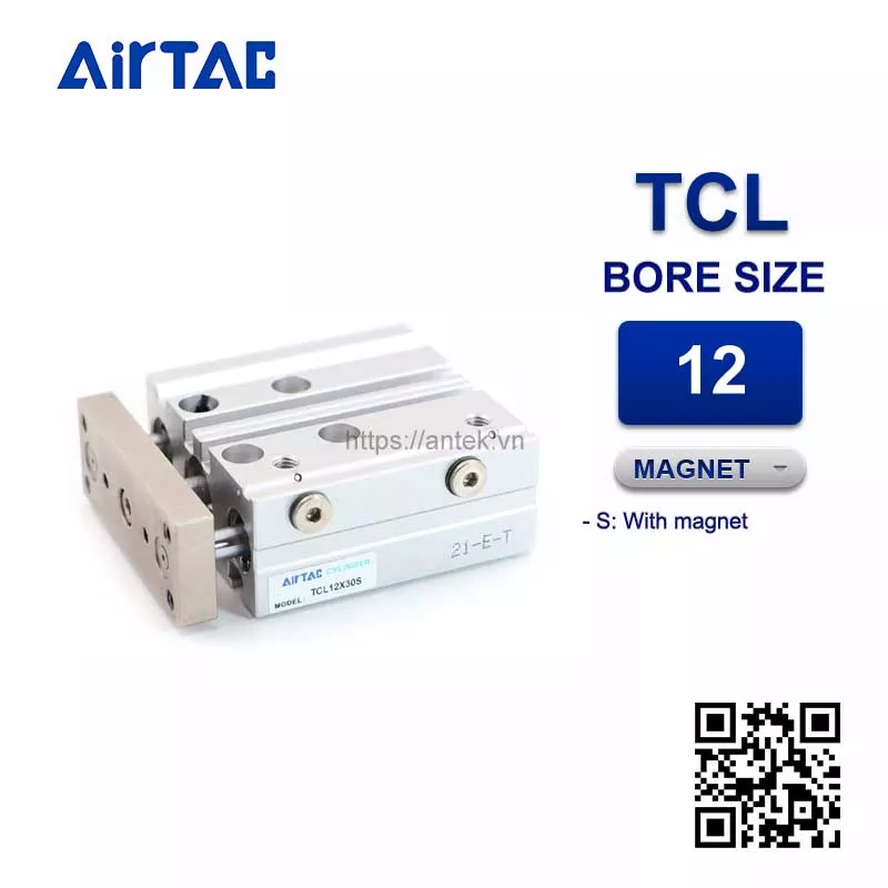 TCL12x100S Xi lanh dẫn hướng Airtac Guided Tri-rod Cylinder