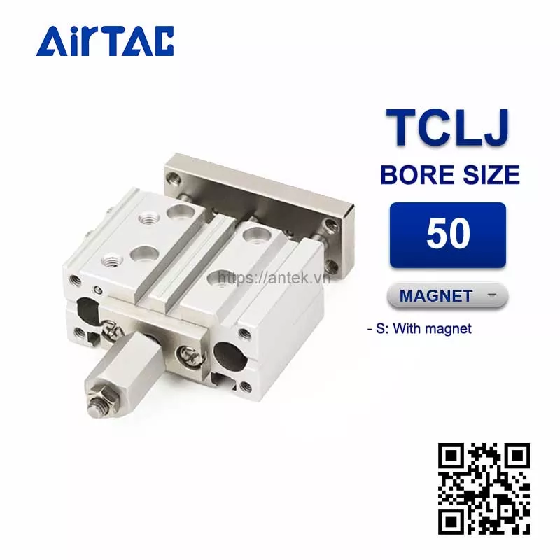 TCLJ50x100-50S Xi lanh dẫn hướng Airtac Guided Tri-rod Cylinder