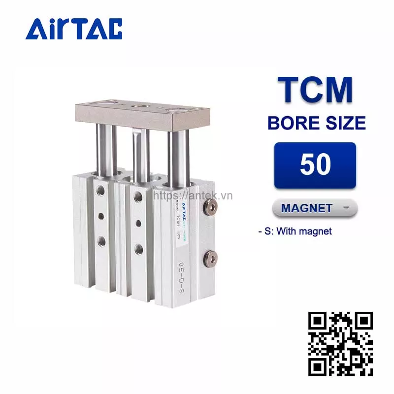 TCM50x75S Xi lanh dẫn hướng Airtac Guided Tri-rod Cylinder