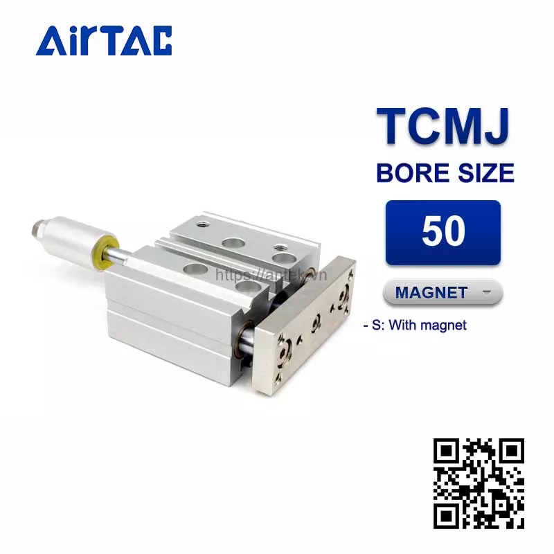 TCMJ50x75-50S Xi lanh dẫn hướng Airtac Guided Tri-rod Cylinder