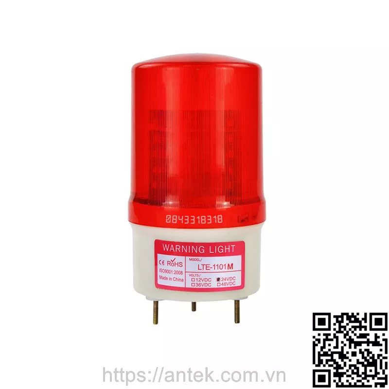 LTE-1101M-24V-RED Đèn cảnh báo Màu đỏ Điện áp 24VDC Không có âm thanh công nghệ LED motion hoàn toàn mới