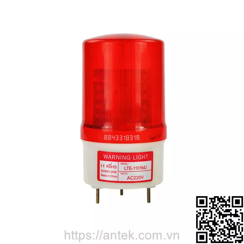 LTE-1101MJ-220V-RED Đèn cảnh báo Màu đỏ Điện áp 220VAC Có âm thanh công nghệ LED motion hoàn toàn mới