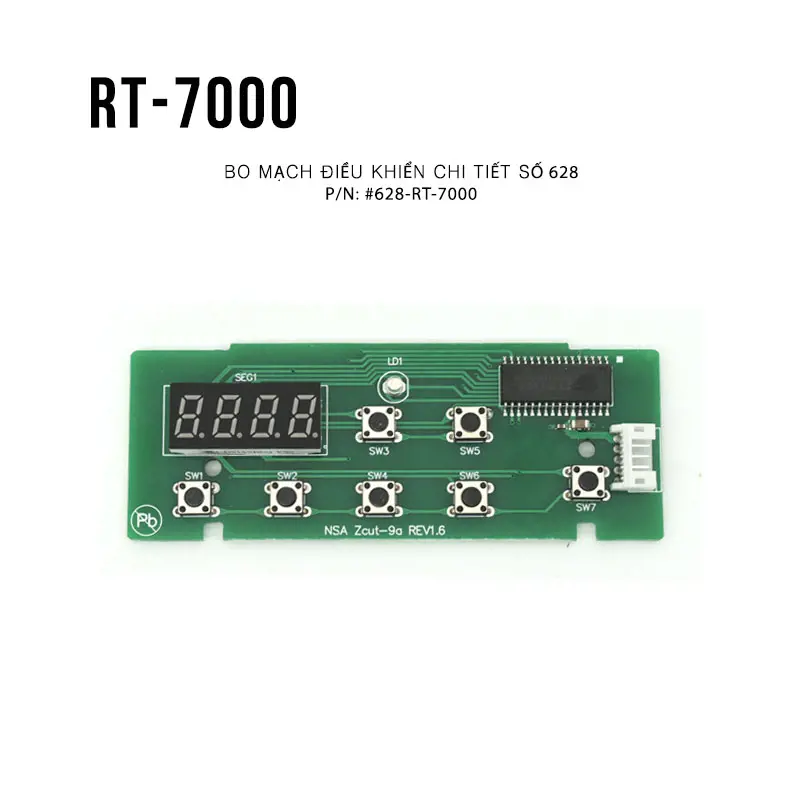 Nút đèn LED công tắc Tect PCB (A) (Button PCB (A) Tect Switch LED). Linh kiện thay thế số 628 của máy cắt băng keo RT-7000