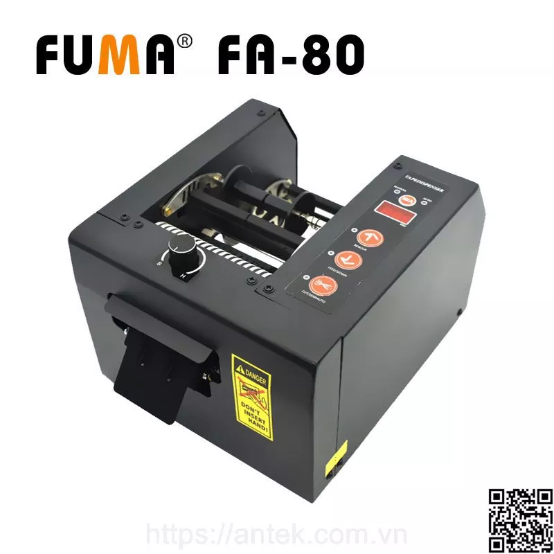 Fuma FA-80 máy cắt băng keo tự động, bán tự động chiều rộng băng dính 80mm, công suất 25w, tốc độ cắt 150mm/s