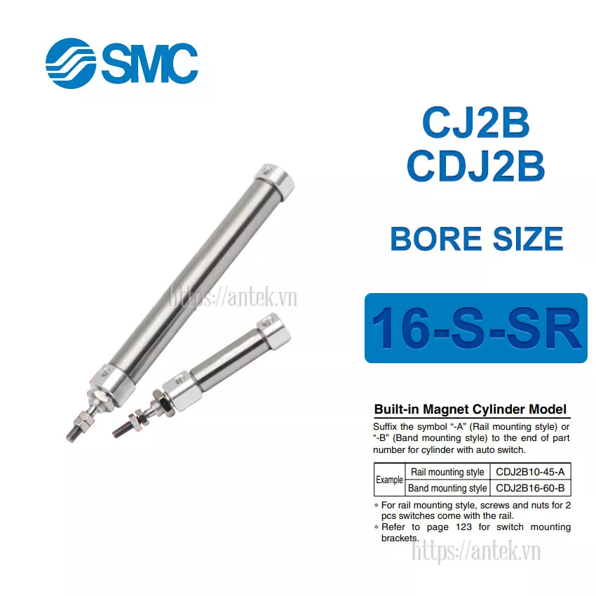 CDJ2B16-20-SR Xi lanh SMC