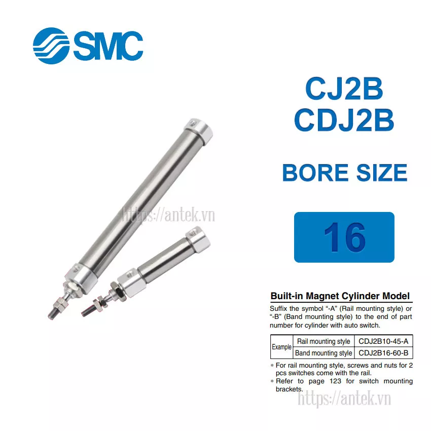 CDJ2B16-5Z-B Xi lanh SMC