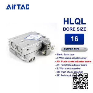 HLQL16x75SAS Xi lanh trượt Airtac Compact slide cylinder