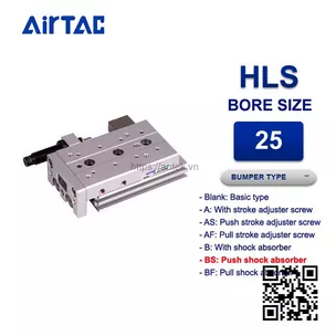 HLS25x75SBS Xi lanh trượt Airtac Compact slide cylinder