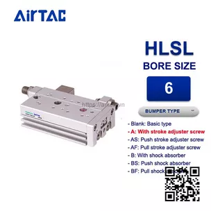 HLSL6x20SA Xi lanh trượt Airtac Compact slide cylinder