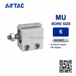 MU6x15B Xi lanh nhỏ Airtac Multi free mount Cylinders