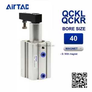 QCKR40x10S Xi lanh kẹp xoay Airtac Rotary clamp cylinder