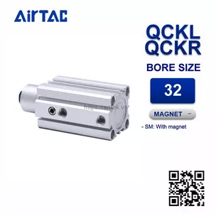 QCKR32x20SM Xi lanh kẹp xoay Airtac Rotary clamp cylinder