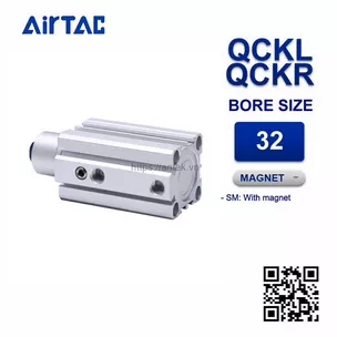 QCKR32x10SM Xi lanh kẹp xoay Airtac Rotary clamp cylinder