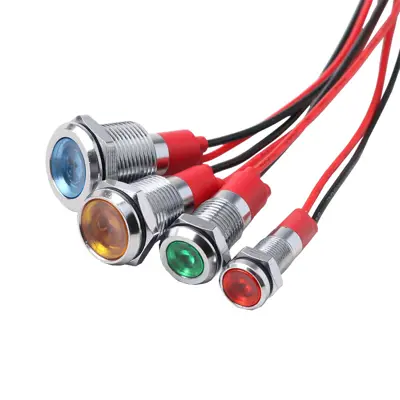 Đèn tủ điện công nghiệp đường kính 10 mm, màu Đỏ, điện áp 110-220 VAC P/N: ATP10-R-C