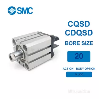CDQSD20-5DC Xi lanh SMC