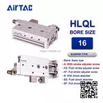 HLQL16x20SA Xi lanh trượt Airtac Compact slide cylinder