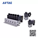 Airtac 3V2MNOCI-11FD van điện từ thường mở điện áp AC110V kết nối cáp dài 0.5m 11 trạm xả Khí tách biệt kiểu ren PT