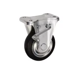 Bánh xe cố định có phanh Ukai PNUKBZ-130, tải trọng 204Kg, Có phanh, Vành Nylon, lốp xe Cao su Urethane