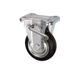 Bánh xe cố định có phanh Ukai PNUKBZ-130, tải trọng 204Kg, Có phanh, Vành Nylon, lốp xe Cao su Urethane - Ảnh 3